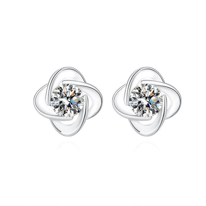 Seren Clover Loop Set | White Gold 16k